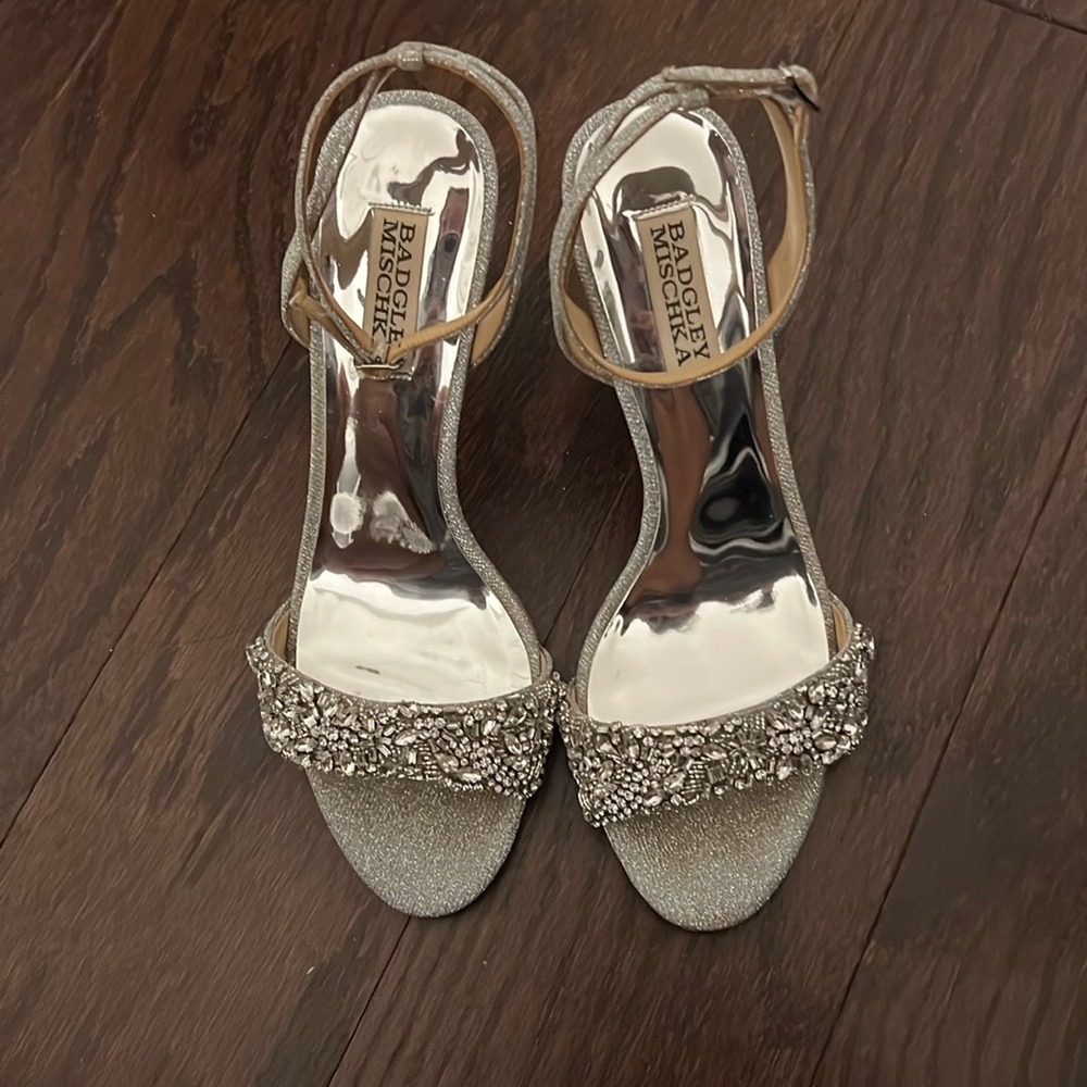 Badgley Mischka Silver Heels